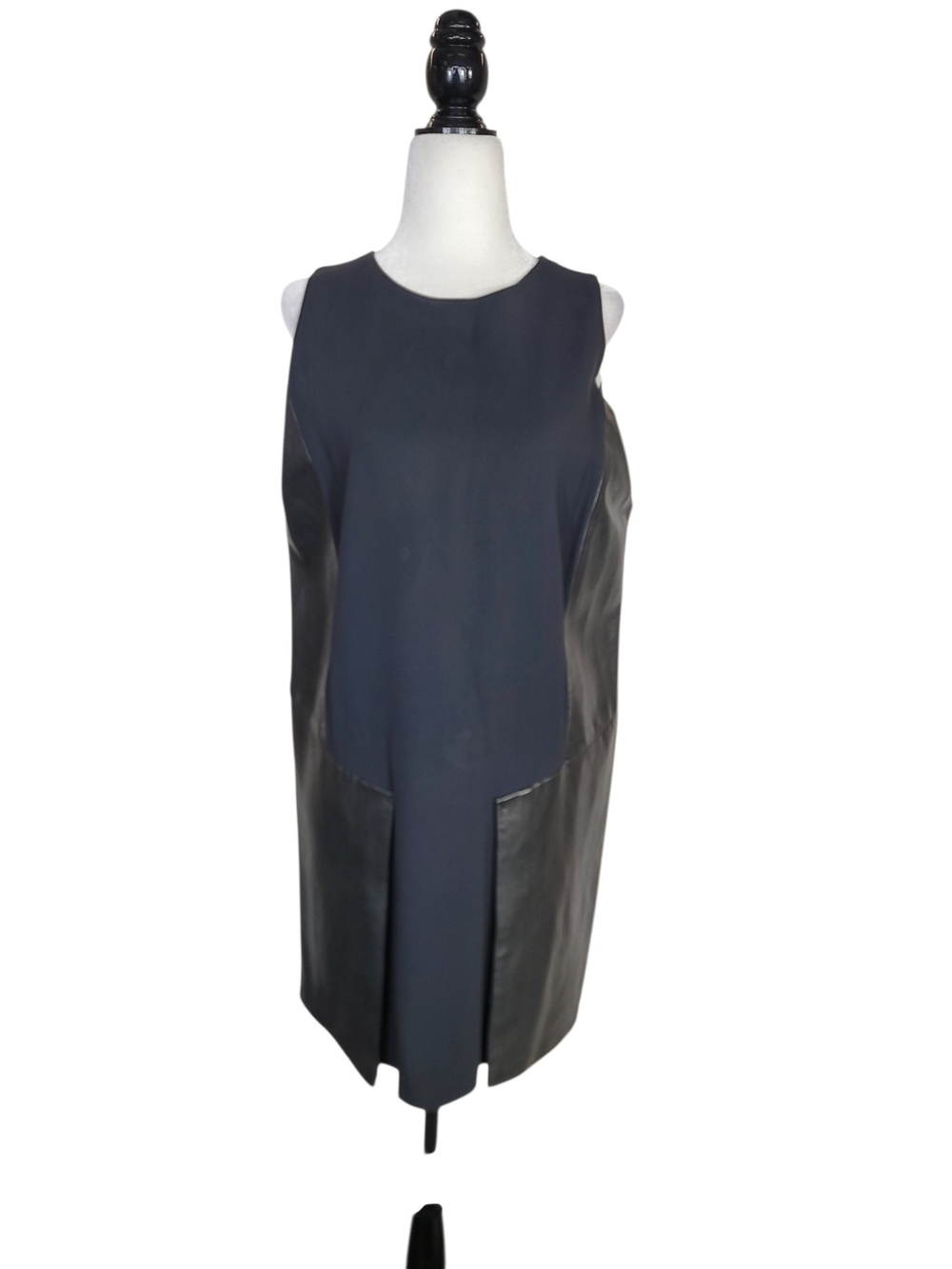 Sportmax Classic Shift Dress Leather Accent